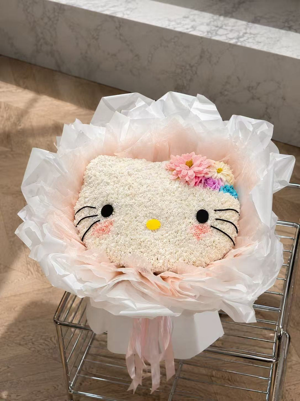 Handmade Kitty Artificial Flower Bouquet