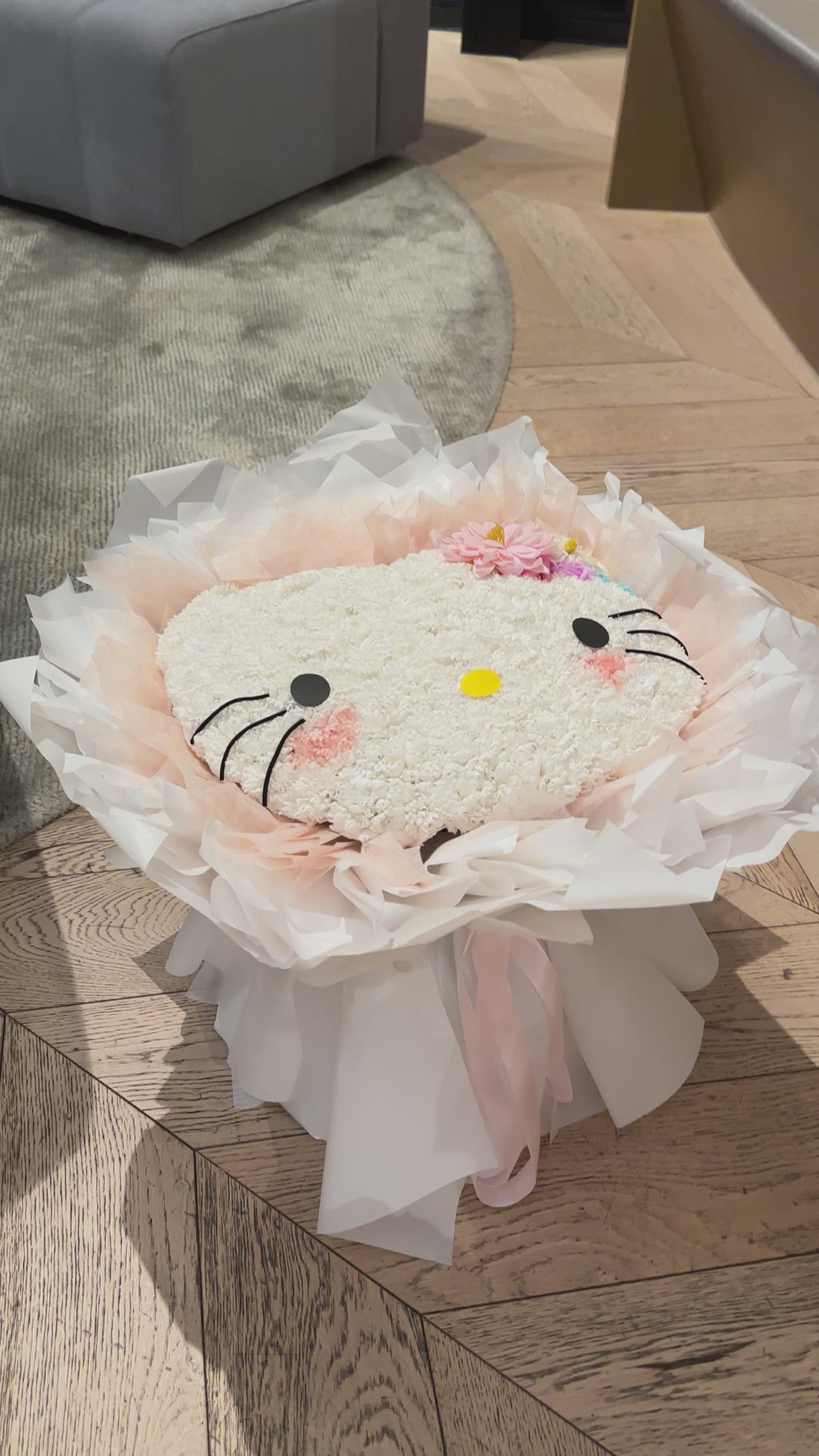 Handmade Kitty Artificial Flower Bouquet
